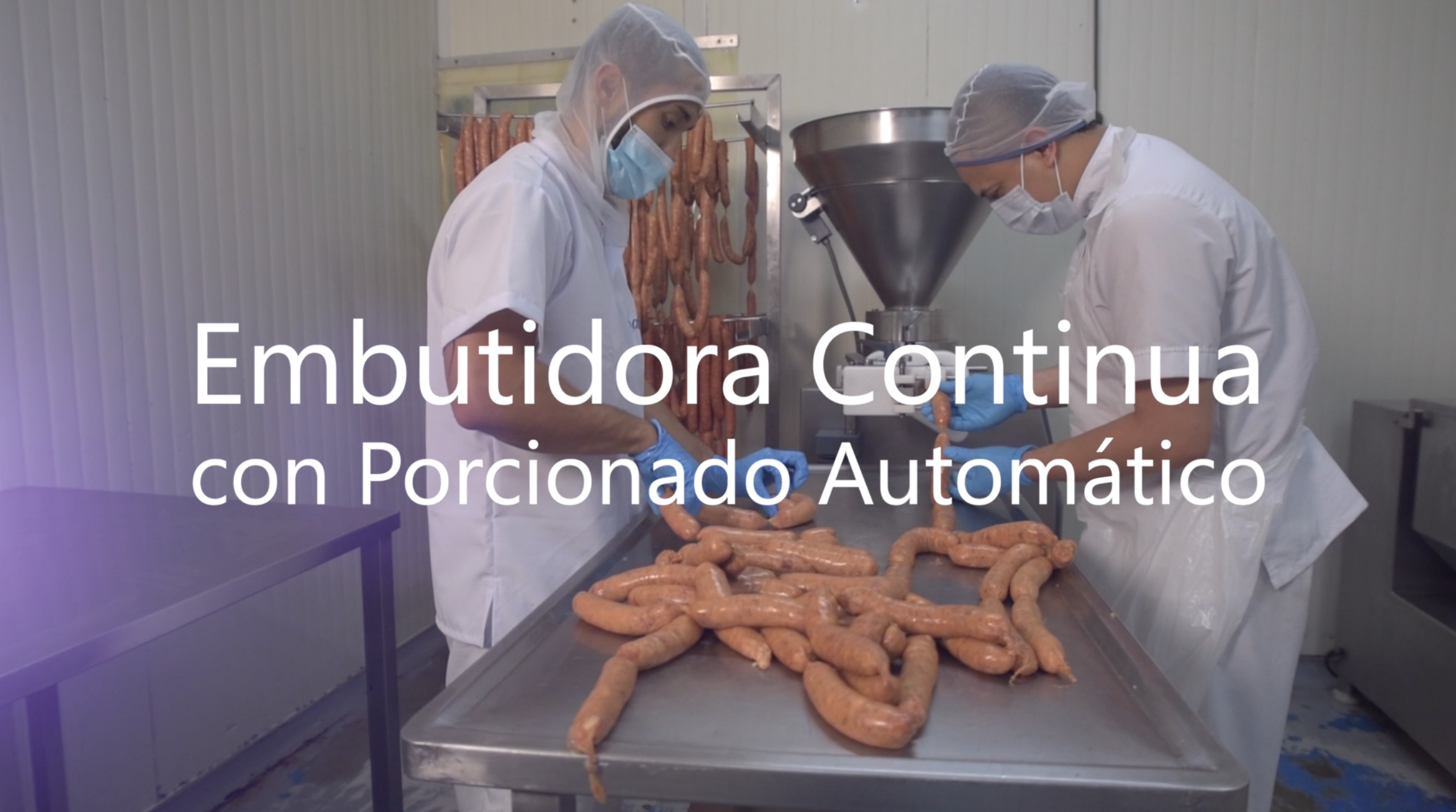 Tripa Natural de Cerdo Seca, en Embutidora Continua con Porcionado Automático. 